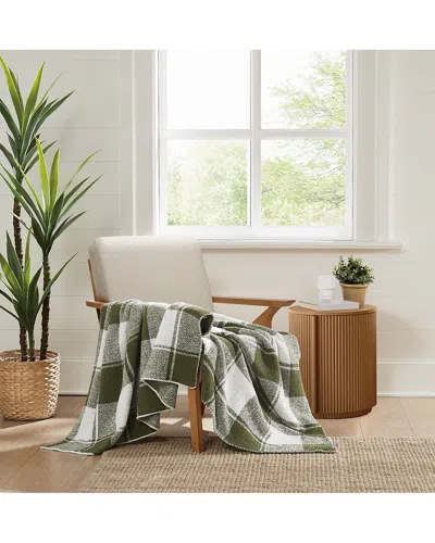 Brooklyn Loom Dusted Plaid Green Throw