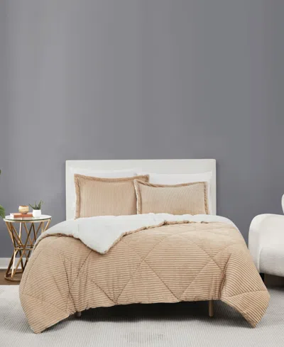 Brooklyn Loom Essential Corduroy 3-pc. Comforter Set, King In Brown