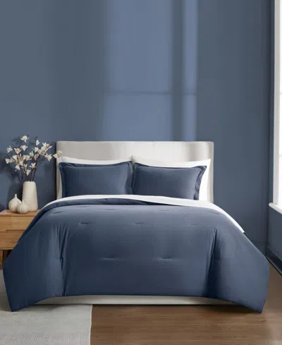 Brooklyn Loom Essential Cotton 2-piece Comforter Set, Twin/twin Xl In Blue