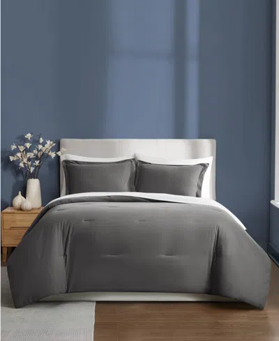 Brooklyn Loom Essential Cotton 2-piece Comforter Set, Twin/twin Xl In Gray