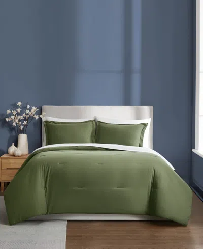 Brooklyn Loom Essential Cotton 2-piece Comforter Set, Twin/twin Xl In Green