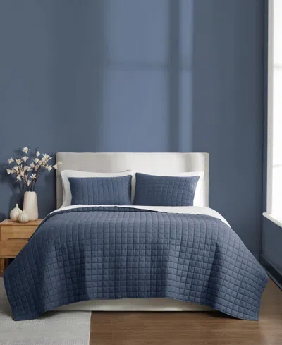 Brooklyn Loom Essential Cotton 2-piece Quilt Set, Twin/twin Xl In Blue