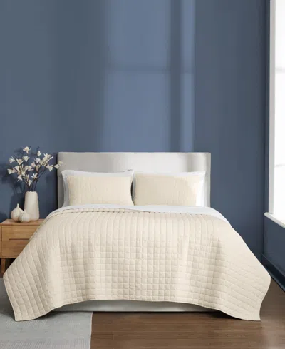 Brooklyn Loom Essential Cotton 3-piece Quilt Set, Full/queen In Neutral