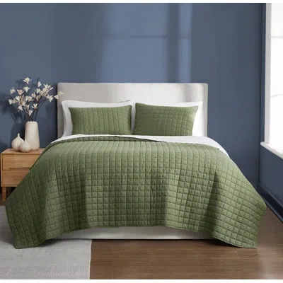 Brooklyn Loom Essential Cotton Quilt Set In Green