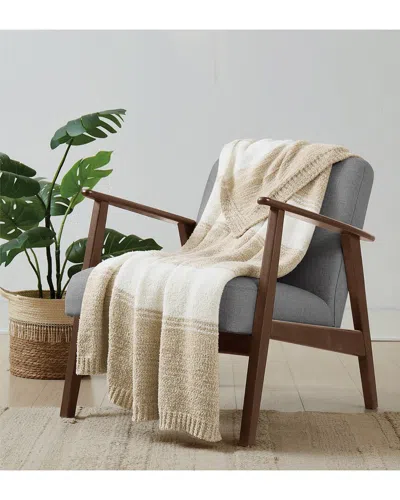 Brooklyn Loom Feathered Ombre Beige Throw