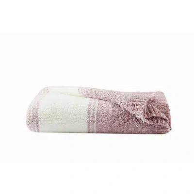 Brooklyn Loom Feathered Ombre Throw Blanket In Pink