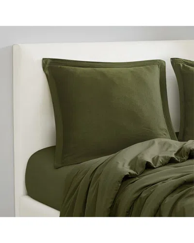 Brooklyn Loom Flax Linen Euro Sham In Green