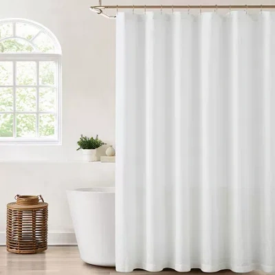 Brooklyn Loom Flax Linen Shower Curtain In White