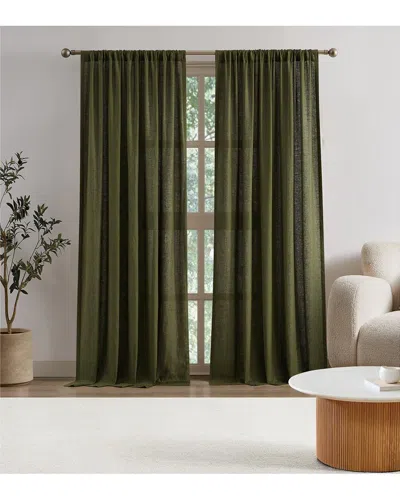 Brooklyn Loom Flax Linen Window Curtain In Green