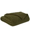 Brooklyn Loom Marshmallow Sherpa Throw, 60" X 50" In Olive