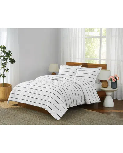 Brooklyn Loom Hayward Stripe Quilt Set In White