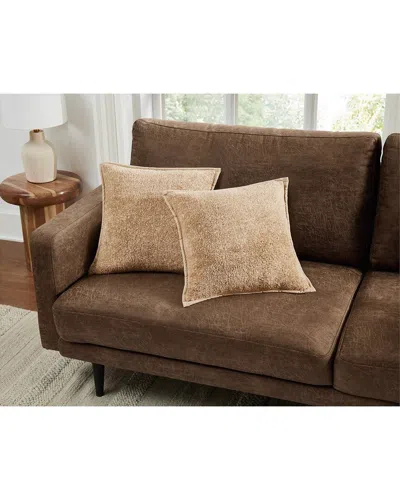Brooklyn Loom Heathered Sherpa 2-pack Decorative Pillow In Brown