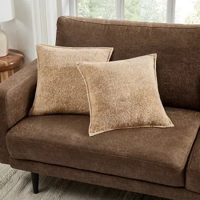 Brooklyn Loom Heathered Sherpa 2-pc. Square Throw Pillow In White