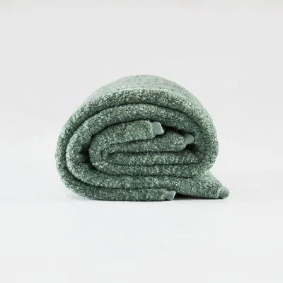 Brooklyn Loom Heathered Sherpa Throw Blanket In Green