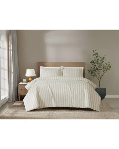 Brooklyn Loom Levi Stripe Comforter Set In White