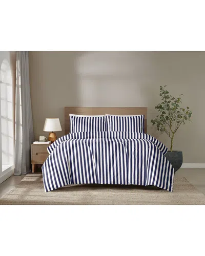 Brooklyn Loom Levi Stripe Duvet Set In Blue