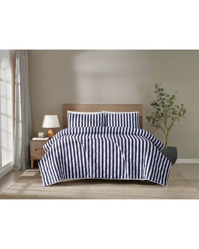 Brooklyn Loom Levi Stripe Quilt Set In Blue