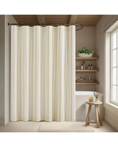 Brooklyn Loom Levi Stripe Shower Curtain In White