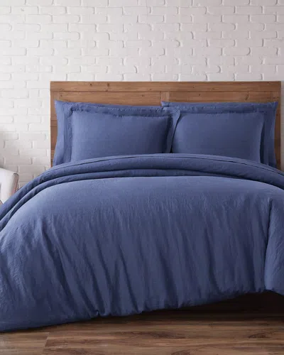 Brooklyn Loom Linen Duvet Set In Blue