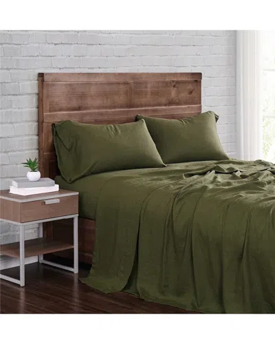 Brooklyn Loom Linen Olive Green Duvet Set