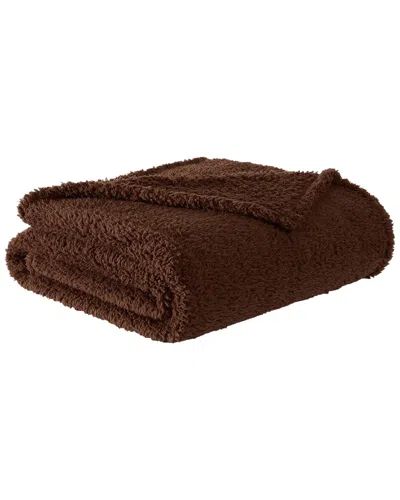 Brooklyn Loom Marshmallow Sherpa Blanket In Brown