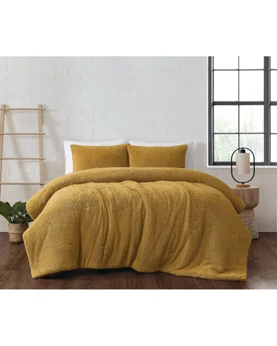 Brooklyn Loom Marshmallow Sherpa Comforter Set In Yellow
