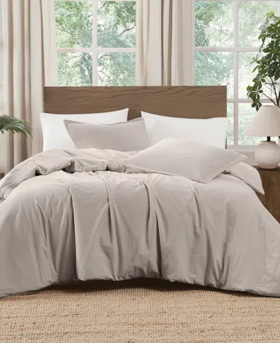 Brooklyn Loom Matte Cotton Velvet 3-piece Duvet Cover Set, Full/queen In Brown
