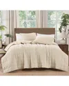 Brooklyn Loom Matte Cotton Velvet Channel Stitch Quilt Set In Neutral