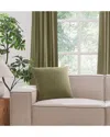 Brooklyn Loom Matte Cotton Velvet Decorative Pillow In Green