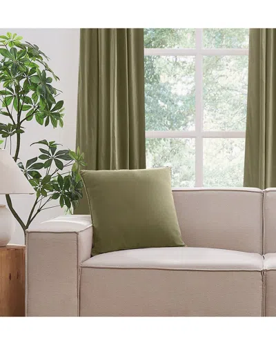 Brooklyn Loom Matte Cotton Velvet Decorative Pillow In Green