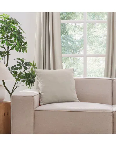 Brooklyn Loom Matte Cotton Velvet Decorative Pillow In White