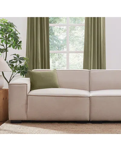 Brooklyn Loom Matte Cotton Velvet Decorative Pillow In Green