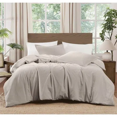 Brooklyn Loom Matte Cotton Velvet Duvet Set In Gray