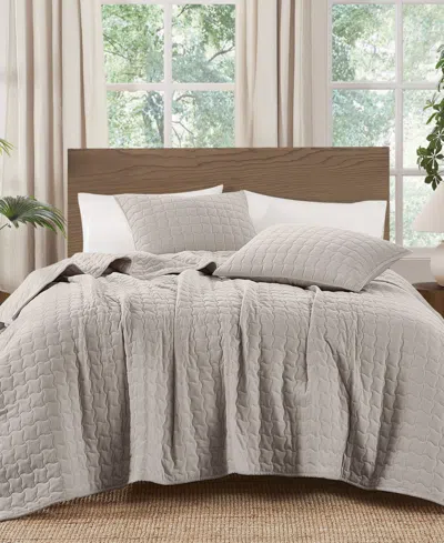 Brooklyn Loom Matte Cotton Velvet Wavy Square 2-piece Quilt Set, Twin/twin Xl In Multi