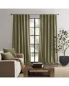 Brooklyn Loom Matte Cotton Velvet Window Curtain In Green