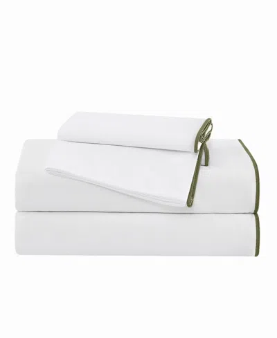 Brooklyn Loom Merrowed Edge 200-thread Count Cotton 4-piece Sheet Set, King In White