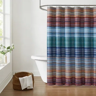 Brooklyn Loom Met Yarn Dye Stripe Shower Curtain In Multi