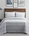 Brooklyn Loom Niari Yarn Dye Stripe 2 Piece Quilt Set, Twin In Gray