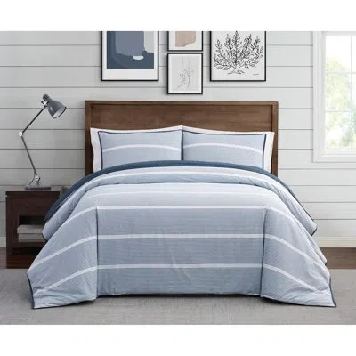 Brooklyn Loom Niari Yarn Dye Stripe Comforter Set In Blue