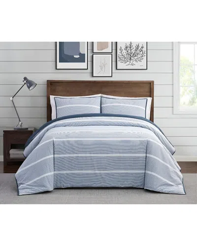 Brooklyn Loom Niari Yarn Dye Stripe Comforter Set In Blue