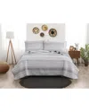 Brooklyn Loom Noah Stripe Yarn Dye Quilt Set In Grey