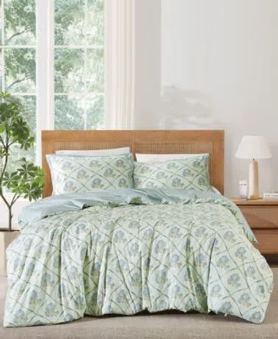 Brooklyn Loom Olivia Floral 3 Piece Duvet Cover Sets In Green