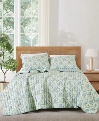 Brooklyn Loom Olivia Floral 3 Piece Quilt Sets In Blue