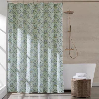 Brooklyn Loom Olivia Floral Shower Curtain In Blue