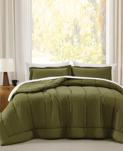 Brooklyn Loom Oversized Cotton Percale 3-pc. Comforter Set, King