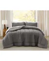 Brooklyn Loom Oversized Cotton Percale 3pc Comforter Set In Gray