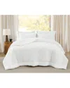 Brooklyn Loom Oversized Cotton Percale 3pc Comforter Set In White