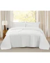 Brooklyn Loom Oversized Cotton Percale 3pc Quilt Set In White