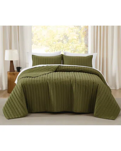 BROOKLYN LOOM BROOKLYN LOOM OVERSIZED COTTON PERCALE 3PC QUILT SET