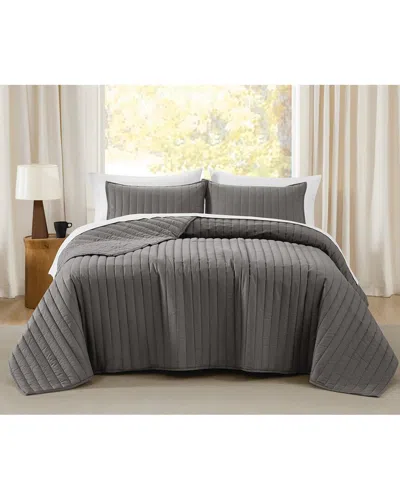 Brooklyn Loom Oversized Cotton Percale 3pc Quilt Set